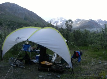 Gulkana tent and mountain